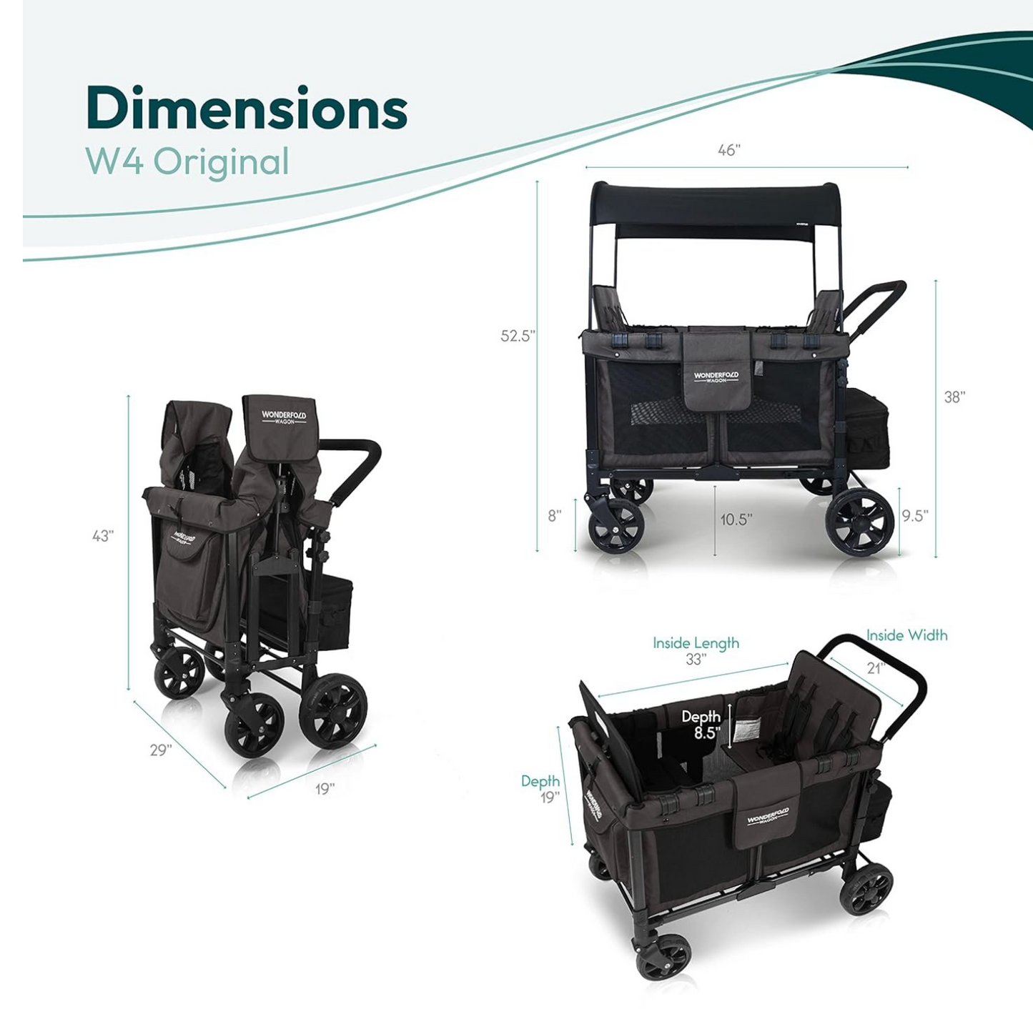 WONDERFOLD W4 Original Quad Baby & Kids Stroller Wagon