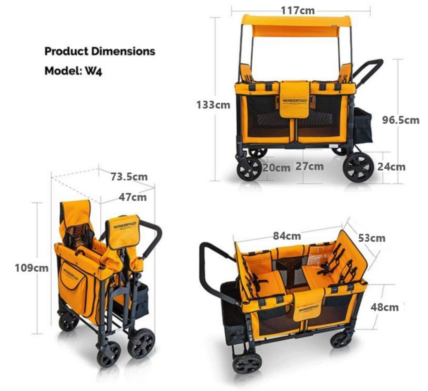 WONDERFOLD W4 Original Quad Baby & Kids Stroller Wagon